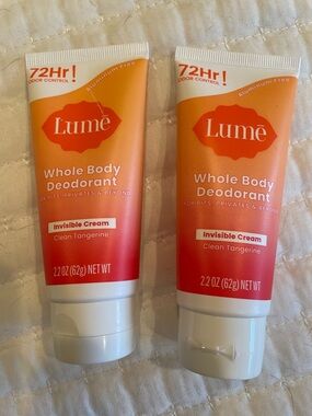 Lume Whole Body Deodorant Invisible Cream - Clean Tangerine (Orange)